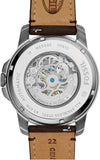Buy Shop Fossil Grant Automatic Skeleton Black Dial Brown Leather Strap Watch for Men - ME3095 USA Online