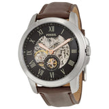 Buy Shop Fossil Grant Automatic Skeleton Black Dial Brown Leather Strap Watch for Men - ME3095 USA Online