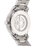 Buy Shop Fossil Grant Automatic Skeleton Black Dial Silver Steel Strap Watch for Men - ME3103 USA Online