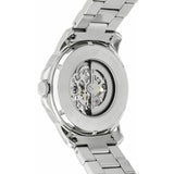 Buy Shop Fossil Grant Automatic Skeleton Black Dial Silver Steel Strap Watch for Men - ME3103 USA Online