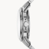 Buy Shop Fossil Grant Automatic Skeleton Black Dial Silver Steel Strap Watch for Men - ME3103 USA Online
