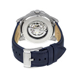 Buy Shop Fossil Grant Automatic Skeleton Silver Dial Blue Leather Strap Watch for Men - ME3111 USA Online