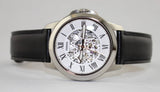 Buy Shop Fossil Grant Automatic Skeleton White Dial Black Leather Strap Watch for Men - ME3101 USA Online