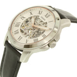 Buy Shop Fossil Grant Automatic Skeleton White Dial Black Leather Strap Watch for Men - ME3101 USA Online