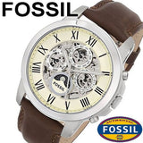 Buy Shop Fossil Grant Automatic White Dial Brown Leather Strap Watch for Men - ME3027 USA Online