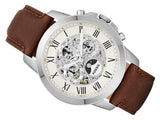 Buy Shop Fossil Grant Automatic White Dial Brown Leather Strap Watch for Men - ME3027 USA Online