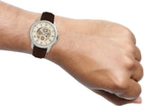 Buy Shop Fossil Grant Automatic White Dial Brown Leather Strap Watch for Men - ME3052 USA Online