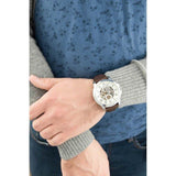 Buy Shop Fossil Grant Automatic White Dial Brown Leather Strap Watch for Men - ME3052 USA Online