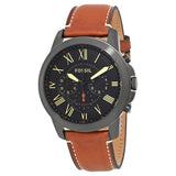 Buy Shop Fossil Grant Chronograph Black Dial Brown Leather Strap Watch for Men - FS5241 USA Online