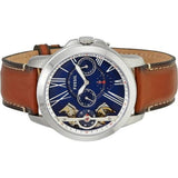 Buy Shop Fossil Grant Twist Multifunction Blue Dial Brown Leather Strap Watch for Men - ME1161 USA Online