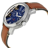 Buy Shop Fossil Grant Twist Multifunction Blue Dial Brown Leather Strap Watch for Men - ME1161 USA Online