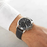 Buy Shop Fossil Grant Chronograph Black Dial Black Leather Strap Watch for Men - FS4812 USA Online