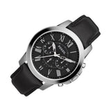 Buy Shop Fossil Grant Chronograph Black Dial Black Leather Strap Watch for Men - FS4812 USA Online