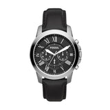 Buy Shop Fossil Grant Chronograph Black Dial Black Leather Strap Watch for Men - FS4812 USA Online