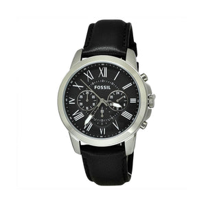Buy Shop Fossil Grant Chronograph Black Dial Black Leather Strap Watch for Men - FS4812 USA Online