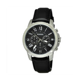 Buy Shop Fossil Grant Chronograph Black Dial Black Leather Strap Watch for Men - FS4812 USA Online