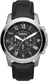 Buy Shop Fossil Grant Chronograph Black Dial Black Leather Strap Watch for Men - FS4812 USA Online