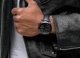 Buy Shop Fossil Grant Chronograph Black Dial Black Leather Strap Watch for Men - FS5132 USA Online