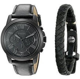 Buy Shop Fossil Grant Chronograph Black Dial Black Leather Strap Watch for Men - FS5132 USA Online