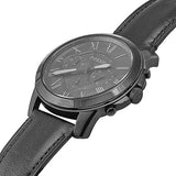 Buy Shop Fossil Grant Chronograph Black Dial Black Leather Strap Watch for Men - FS5132 USA Online