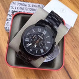 Buy Shop Fossil Grant Chronograph Black Dial Black Steel Strap Watch for Men - FS4832 USA Online