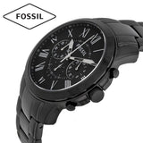 Buy Shop Fossil Grant Chronograph Black Dial Black Steel Strap Watch for Men - FS4832 USA Online