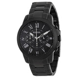 Buy Shop Fossil Grant Chronograph Black Dial Black Steel Strap Watch for Men - FS4832 USA Online