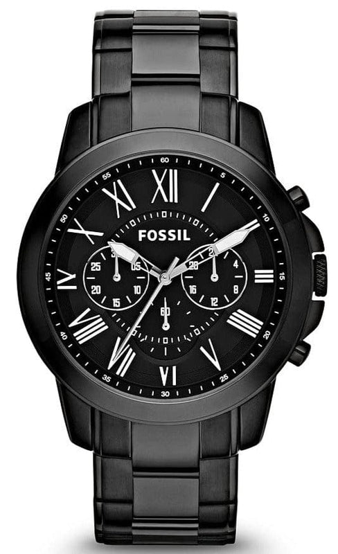 Buy Shop Fossil Grant Chronograph Black Dial Black Steel Strap Watch for Men - FS4832 USA Online