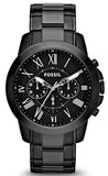 Buy Shop Fossil Grant Chronograph Black Dial Black Steel Strap Watch for Men - FS4832 USA Online