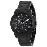 Buy Shop Fossil Grant Chronograph Black Dial Black Steel Strap Watch for Men - FS4832 USA Online