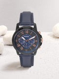 Buy Shop Fossil Grant Chronograph Black Dial Blue Leather Strap Watch for Men - FS5061 USA Online