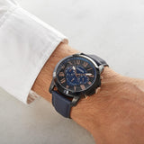 Buy Shop Fossil Grant Chronograph Black Dial Blue Leather Strap Watch for Men - FS5061 USA Online
