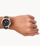 Buy Shop Fossil Grant Chronograph Black Dial Brown Leather Strap Watch for Men - FS4813 USA Online