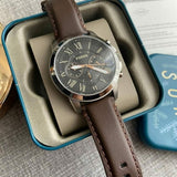 Buy Shop Fossil Grant Chronograph Black Dial Brown Leather Strap Watch for Men - FS4813 USA Online
