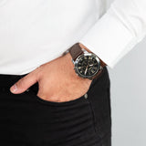 Buy Shop Fossil Grant Chronograph Black Dial Brown Leather Strap Watch for Men - FS4813 USA Online