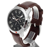 Buy Shop Fossil Grant Chronograph Black Dial Brown Leather Strap Watch for Men - FS4813 USA Online