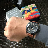 Buy Shop Fossil Grant Chronograph Black Dial Brown Leather Strap Watch for Men - FS5241 USA Online