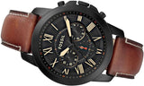 Buy Shop Fossil Grant Chronograph Black Dial Brown Leather Strap Watch for Men - FS5241 USA Online
