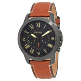 Buy Shop Fossil Grant Chronograph Black Dial Brown Leather Strap Watch for Men - FS5241 USA Online