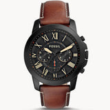 Buy Shop Fossil Grant Chronograph Black Dial Brown Leather Strap Watch for Men - FS5241 USA Online