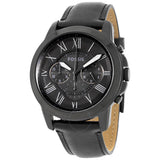 Buy Shop Fossil Grant Chronograph Black Dial Black Leather Strap Watch for Men - FS5132 USA Online