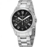 Buy Shop Fossil Grant Chronograph Black Dial Silver Steel Strap Watch for Men - FS4736 USA Online