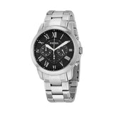 Buy Shop Fossil Grant Chronograph Black Dial Silver Steel Strap Watch for Men - FS4736 USA Online