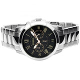 Buy Shop Fossil Grant Chronograph Black Dial Silver Steel Strap Watch for Men - FS4994 USA Online