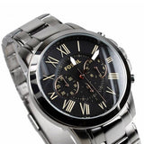 Buy Shop Fossil Grant Chronograph Black Dial Silver Steel Strap Watch for Men - FS4994 USA Online