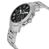 Buy Shop Fossil Grant Chronograph Black Dial Silver Steel Strap Watch for Men - FS4994 USA Online