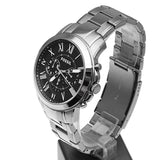 Buy Shop Fossil Grant Chronograph Black Dial Silver Steel Strap Watch for Men - FS4994 USA Online