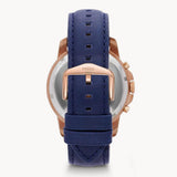 Buy Shop Fossil Grant Chronograph Blue Dial Blue Leather Strap Watch for Men - FS4835 USA Online