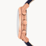 Buy Shop Fossil Grant Chronograph Blue Dial Blue Leather Strap Watch for Men - FS4835 USA Online