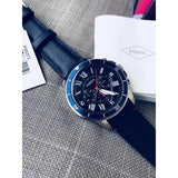 Buy Shop Fossil Grant Chronograph Blue Dial Blue Leather Strap Watch for Men - FS5373 USA Online